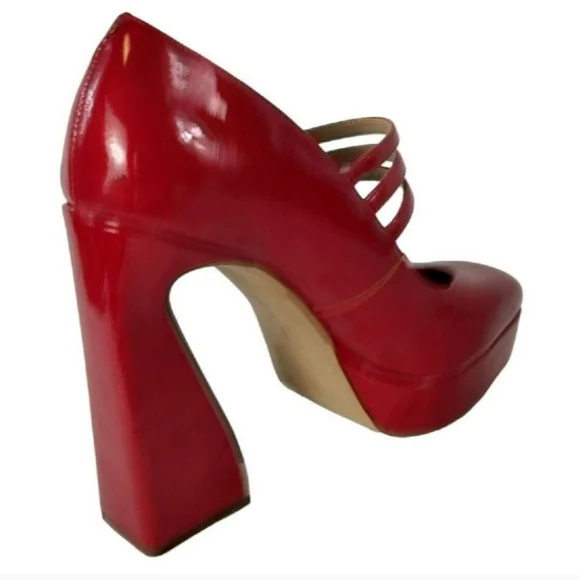 Brand New Jessica Simpson Red Patent Platform Mary Jane Heels Shoes 8 - Picture 13 of 13